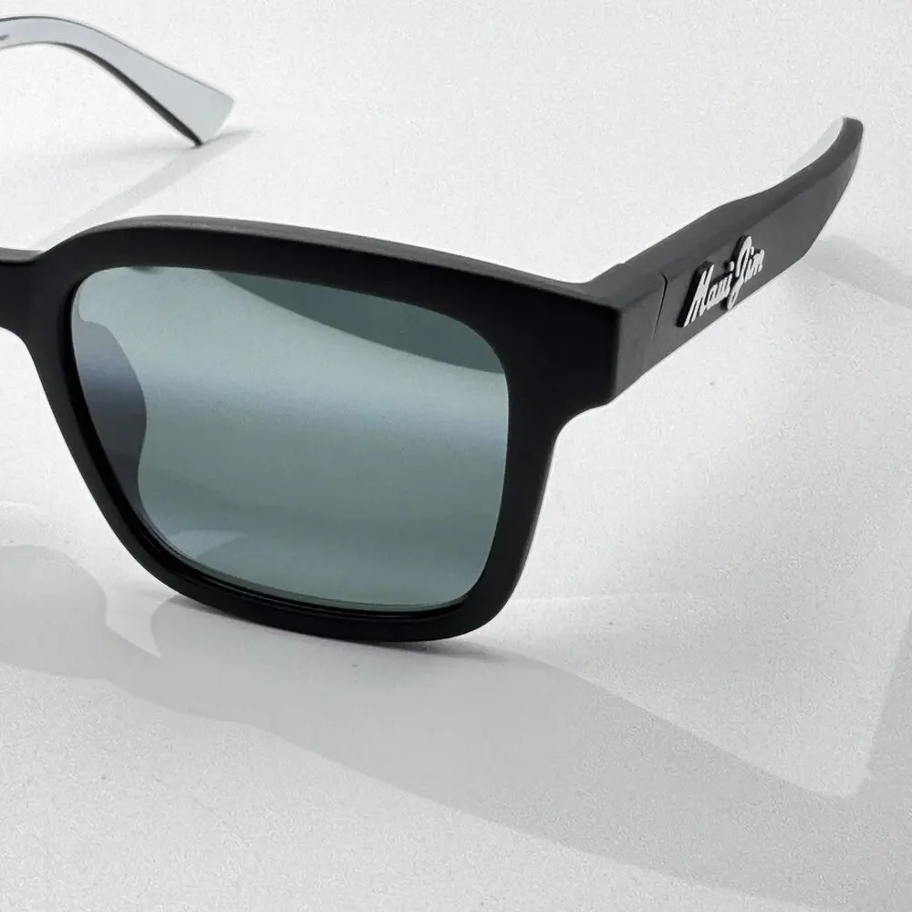 Maui Jim Sunglasses Opiopio AF MP-BG MJ659-02 Black Square Polarized Asian Fit